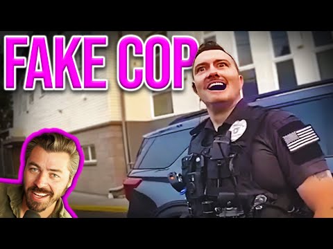 Fake Cop Starts TWEAKING When Real Cops Show Up!