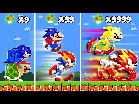Mario & Sonic Eat 9999 Mushrooms to Become THE FLASH in Super Mario Bros