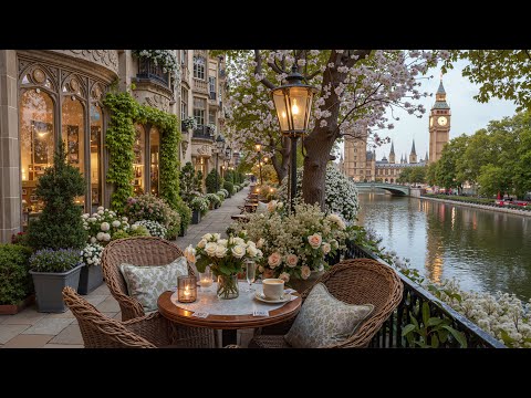 London Riverside Cafe Jazz in the Morning | Smooth Bossa Nova & Soft Jazz Piano Music for Calm Focus