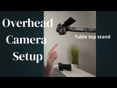 Overhead camera setup, with table top stand and Canon R50