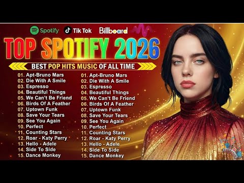 Spotify Pop Hits 2026🌊  Best Of Billie Eilish, Bruno Mars, Ariana Grande, Rihanna, Adele