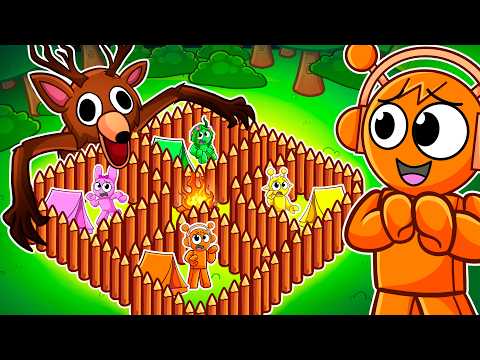 We Built A LOG WALL FORTRESS In 99 Nights In The Forest!