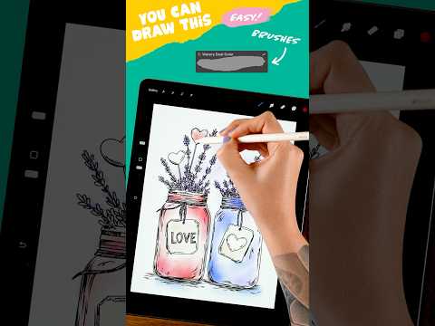 💕 Watercolor Love Jars Step by Step #artwithflo #procreatetutorial