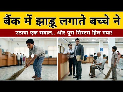 बैंक में झाड़ू लगाते बच्चे ने उठाया एक सवाल.. और पूरा सिस्टम हिल गया - फिर जो हुआ! | Emotional Story