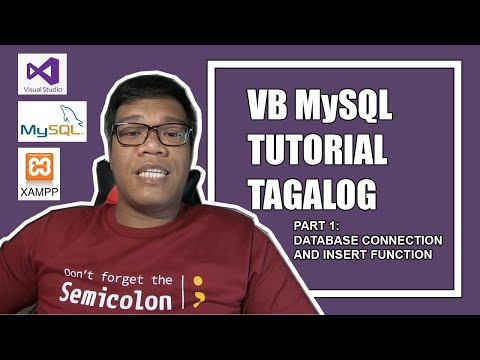 VB MySQL Tutorial Tagalog (Database Connection and Insert Function)