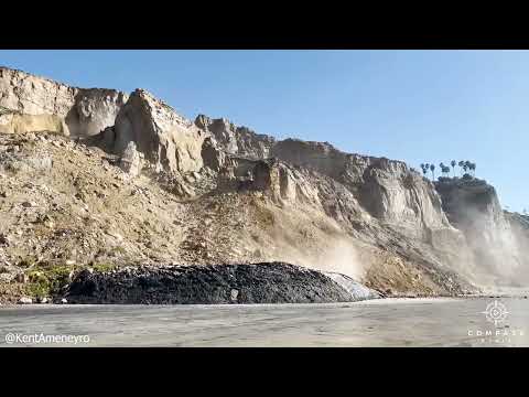 Massive Cliff Collapse on to San Diego Beach