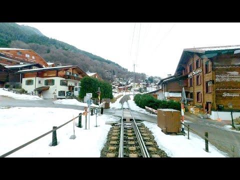 ★ 4K 🇨🇭Cab ride Landquart - St Moritz (1250m climb) with snowfall [02.2020]
