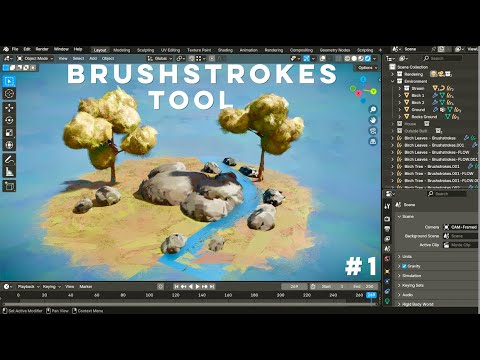 Brushstrokes Tools Add-On - Blender 4.3.2 || Painterly Style Experiment #1