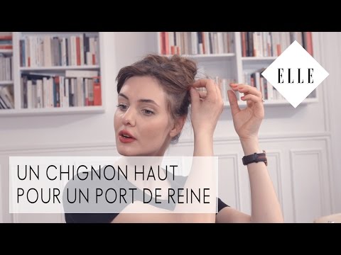 Tuto : Un chignon haut pour un port de reine ┃ELLE Coiffure