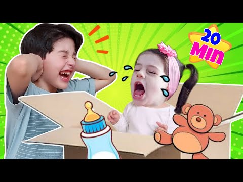 Mimi e Julinha em uma Histórias Engraçadas de Uma Nova IRMÃ BEBÊ e o BOI DA CARA PRETA