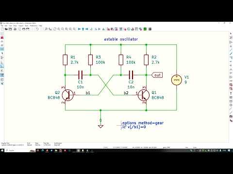 ngspice in KiCad 8: oscillators, taming an astable
