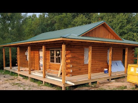 Log Home in the woods build  TIMELAPSE