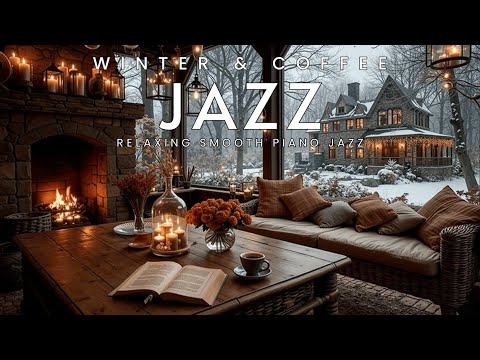 Cozy Winter Jazz & Coffee Shop Ambience 🔥 Relaxing Smooth Piano Jazz for Study, Sleep