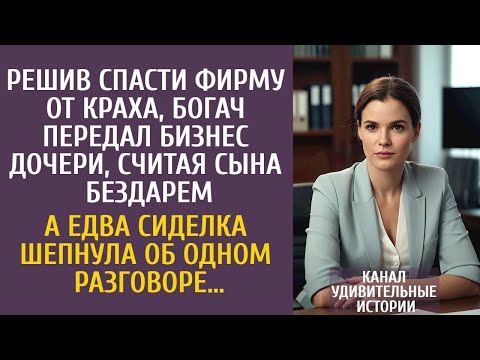 Решив спасти фирму от краха, богач передал ее дочке, считая сына бездарем… А едва сиделка шепну