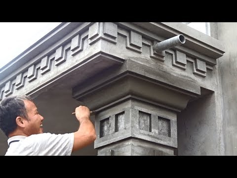 Amazing Techniques Rendering Sand and Cement to Concrete Columns   Building Houses Step By Step
