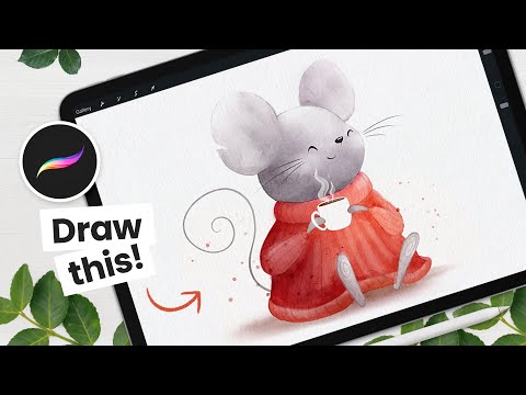 Let's Draw A Cute Watercolor Mouse • Procreate Tutorial
