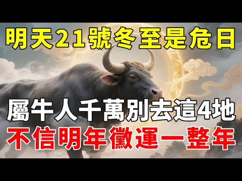 緊急提醒！明天12月21號冬至是「危日」，屬牛人千萬不要去這4個地方，不信明年黴運一整年！【慧安說禪】#生肖 #財運 #運勢 #屬相 #風水 #命理