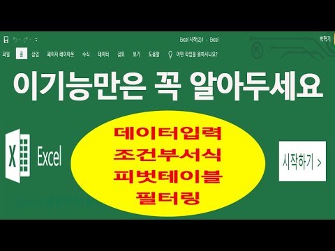 MS엑셀 기본기능 배우기[데이터입력,조건부서식,필터링,피벗테이블등]