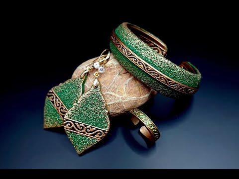Attractive and Easy to Make Polymer Clay Jewelry Set: Bracelet, Ring and Earrings. How to make! TUTO
