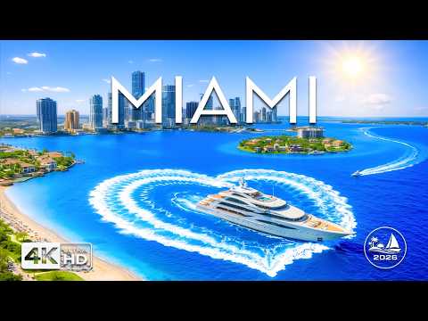 [4K] Miami 🇺🇸 Stunning America Beach, Biscayne Bay & Tropical Paradise | Aerial Views