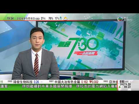 無綫TVB730一小時新聞|全國兩會2026|李強:十五五規劃草案要大力發展創科、擴大內需 推進共同富裕|據報伊朗全國1230人死 防空系統擊落美國戰機|伊朗繼續報復中東多國 伊拉克庫爾德地區遭襲擊|
