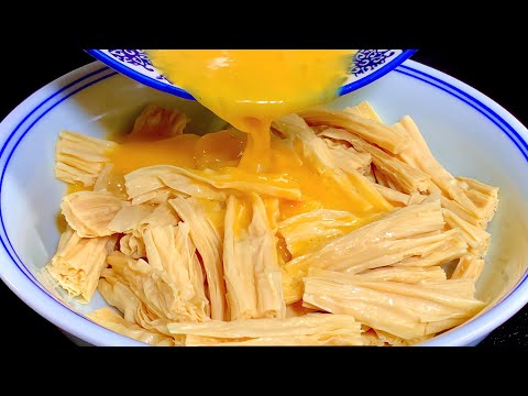 Yuba with 2 eggs, my family eats it by name every three days, it's nutritious and delicious,