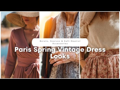 🌷 Paris Spring Vintage Dress Looks: Berets, Scarves & Soft-Neutral Accessories! 🗼