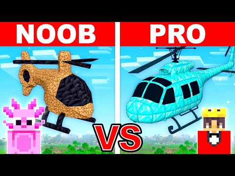 Mongo and Axy HELICOPTER Build Challenge in Minecraft!