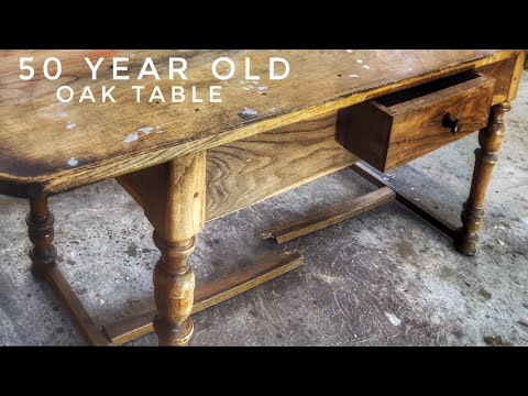 Restoring a 50 year old OAK Table. Woodworking and Restoration.
