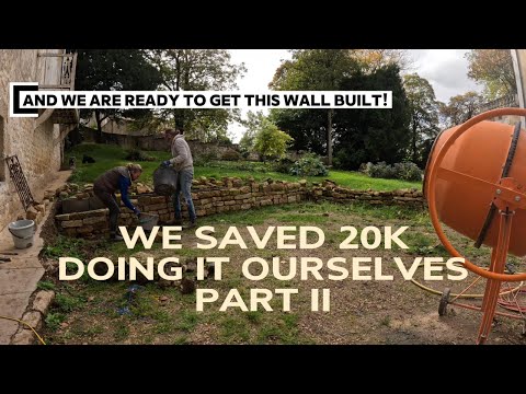 How we saved 20k by building the wall stone ourselves -Part II #restoration #france #manorhouse #diy