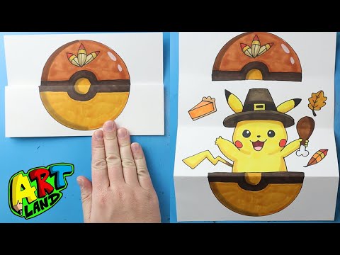 How to Draw a Thanksgiving Pikachu Surprise Fold 🦃