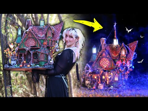 I built a tiny haunted house out of *mostly* GARBAGE 🎃🦇✨ (whoops I made it too big)