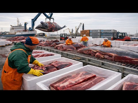 Inside a Japanese Whale Meat Kitchen | Traditional Cutting Skills and Food Processing