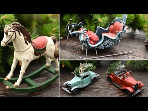 HIGH END CHRISTMAS DOLLAR TREE DIY's 🎄 Vintage style decorations from cheap kids toys!
