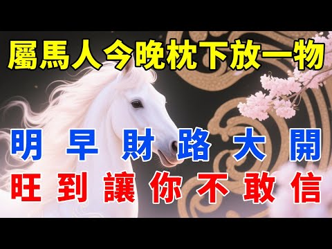 天機外洩！屬馬人今晚枕頭下放這一物，明早財路大開，旺到讓你不敢信！【佛語禪音】#生肖 #命理 #運勢 #屬相 #風水