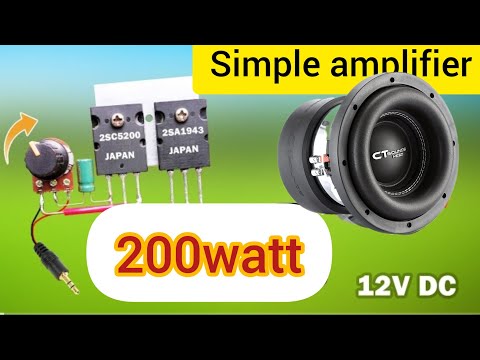 Diy 2sc 5200 2sc 1943// transistor simple amplifier// 200 watt circuit home made 😘