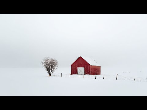 Red Barn in the Winter Frame TV Art Screensaver
