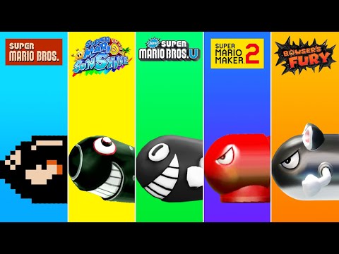 Evolution of Bullet Bill in Super Mario Games (1985-2022)
