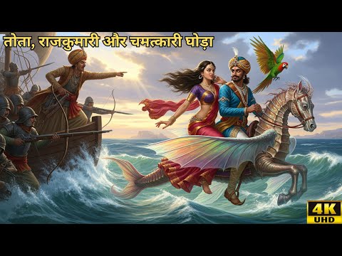 लालमन तोता की जादुई कहानी | बोलने वाला तोता, राजकुमारी और चमत्कारी घोड़ा | #hindistory #JaduiKahani
