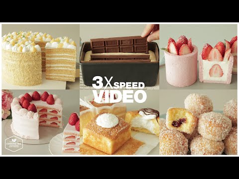 #91 케이크, 디저트 베이킹 영상 3배속으로 몰아보기 : 3x Speed Cake, Dessert Baking Video | Cooking tree