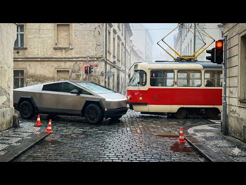 We Tried To Crash A Self-Driving Cybertruck in Europe