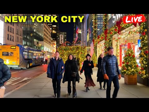 IRL Freezing Cold 🥶 New York City Sunday Evening Walk in Manhattan (14th December 2025)