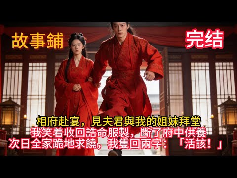 相府赴宴，見夫君與我的姐妹拜堂我笑着收回誥命服製，斷了府中供養次日全家跪地求饒，我隻回兩字