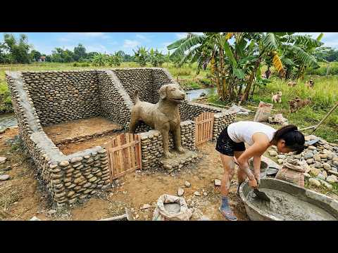 Building a 100m² Stone and Cement House for Dogs Behind the Garden , Rural Life