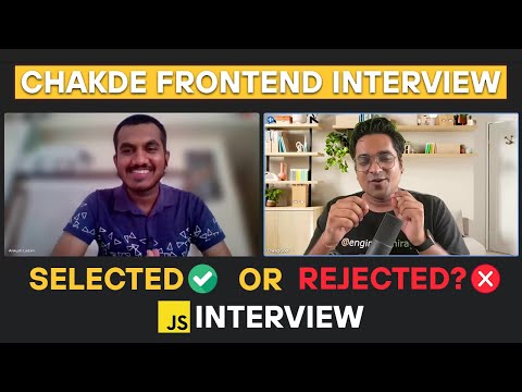 React JS Freshers Interview  | Chakde Frontend Interview EP - 09