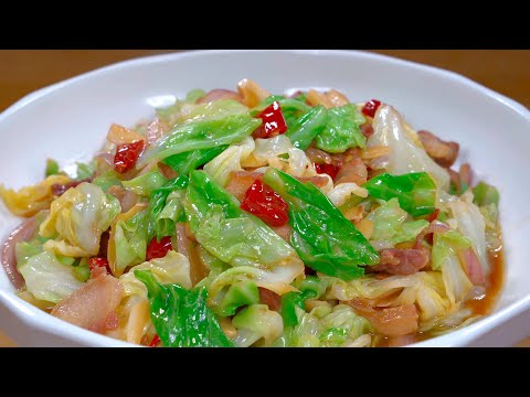 炒包菜切忌不要過油或直接下鍋炒，教你一招，醬香濃郁，脆嫩爽口，好吃下飯，上桌孩子搶著吃#like #美食教程 #cooking