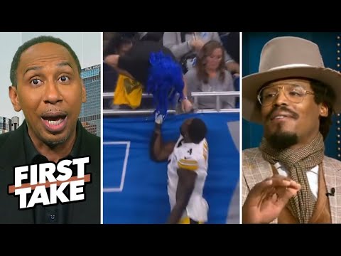 FIRST TAKE | "Suspend him!" - Stephen A. Smith rips Steelers WR DK Metcalf throws punch at Lions fan