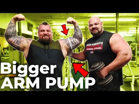 EPIC STRONGMAN ARM DAY WITH EDDIE HALL | WHO CAN GET A BIGGER PUMP??