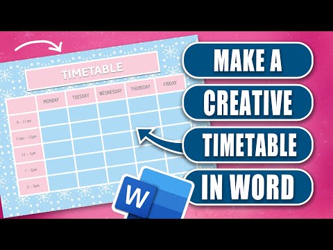 Creative Timetable Design in Word | Add Colours, Patterns & Style!