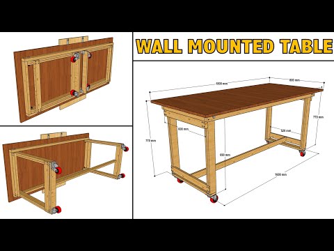 HOW TO MAKE A WALL MOUNTED TABLE STEP BY STEP | #wallmountedtable #woodentable